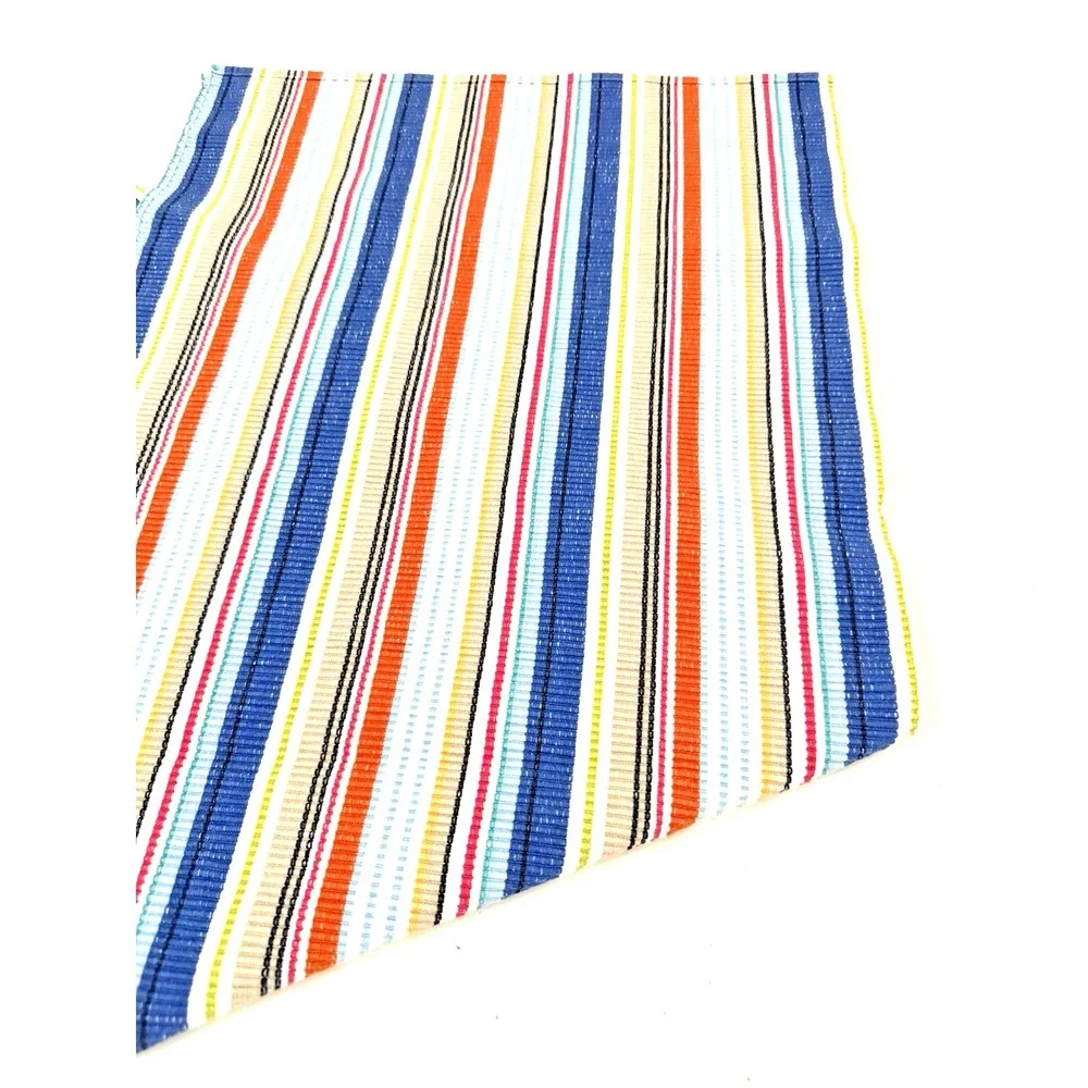 Table Runner Beach Colors Blue Orange Green Stripes 98